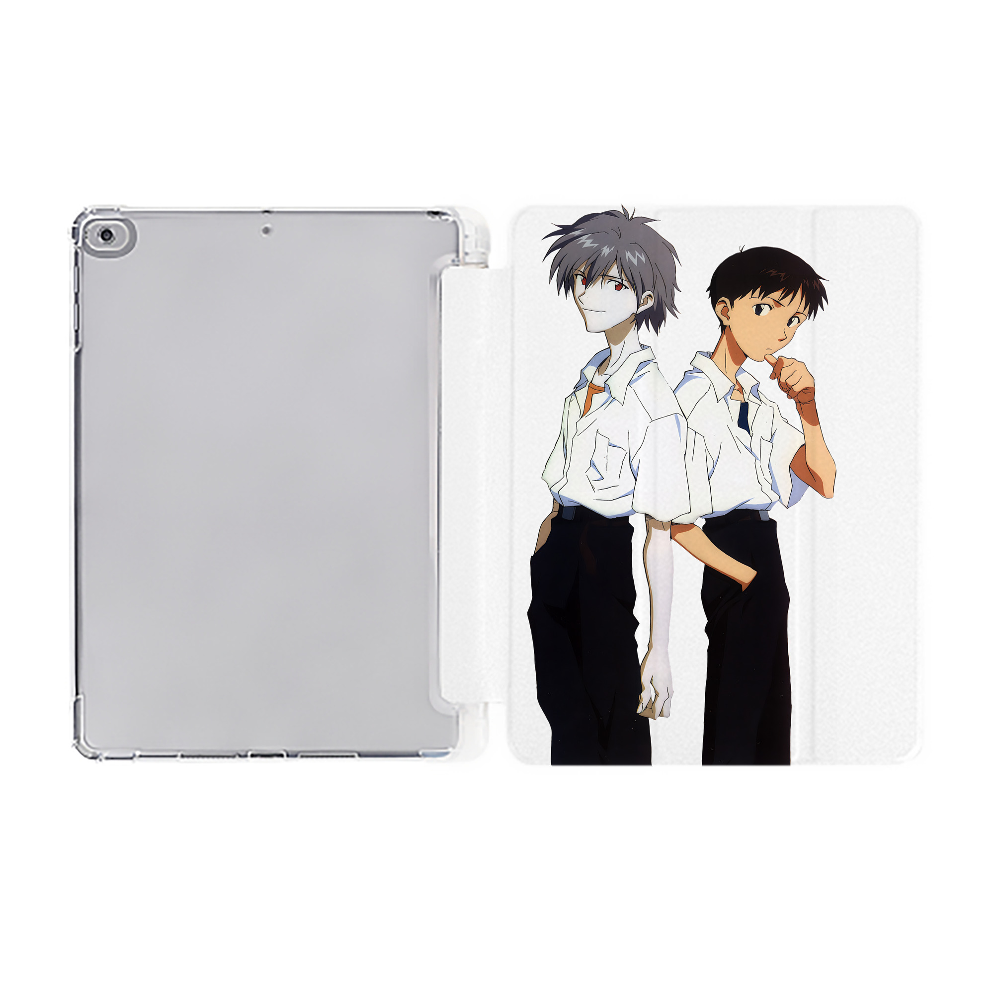（画像用） EVA 新世紀エヴァンゲリオン IPad ケース ペン収納付き 三つ折りスタンド PUレザー×シリコン 対応機種9.5/10.5/10.9インチ